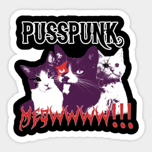 Pusspunk cat parody tshirt Sticker